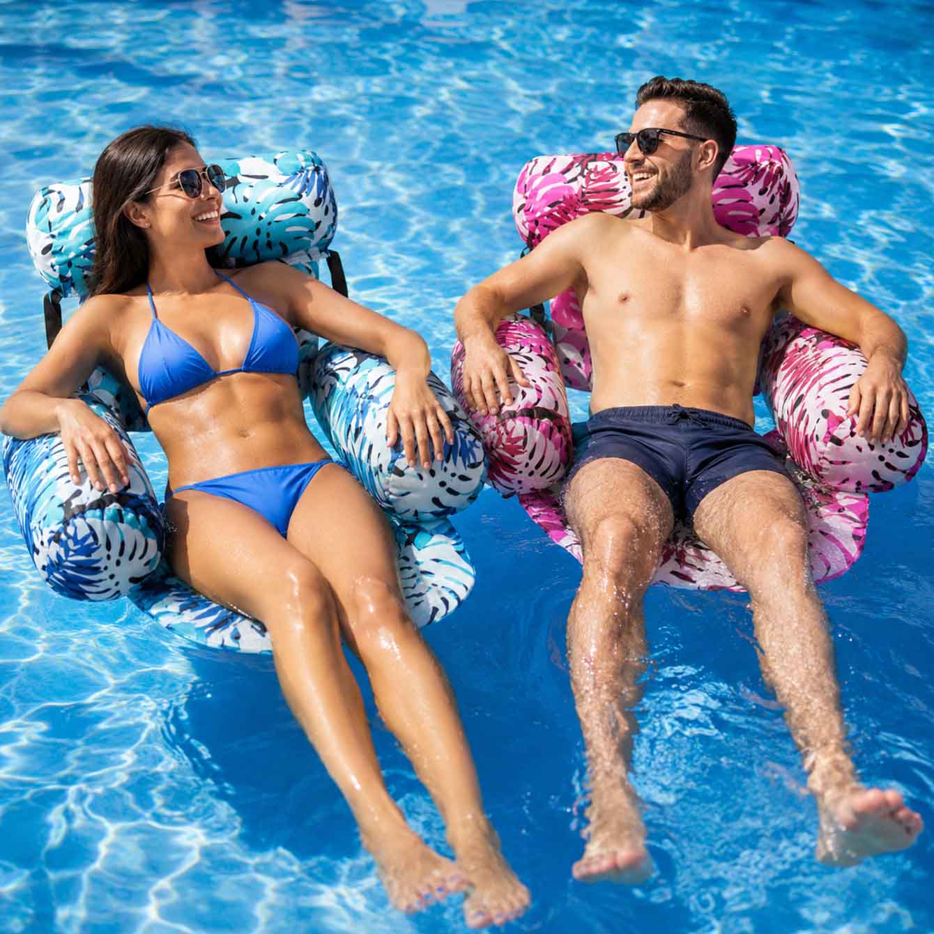 Pool Lounger Inflatable - كرسي عائم قابل للنفخ للبالغين مع
