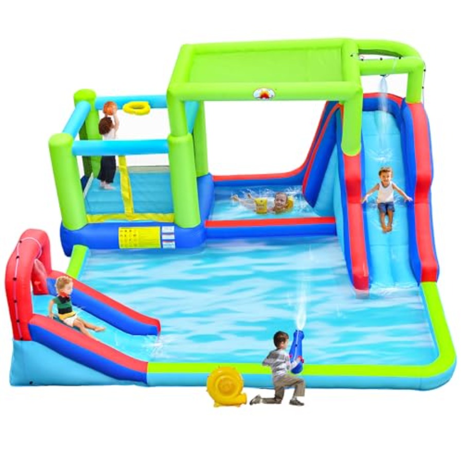 Water Slide Inflatable - زحليقة مائية قابلة للنفخ للاستخدام الخارجي،