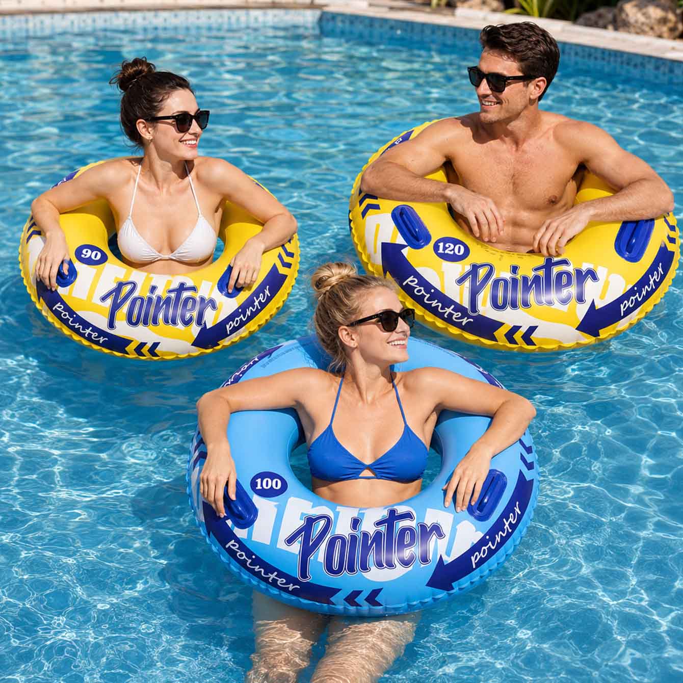 Pool Float Ring Inflatable - حلقة سباحة قابلة للنفخ مع مقابض