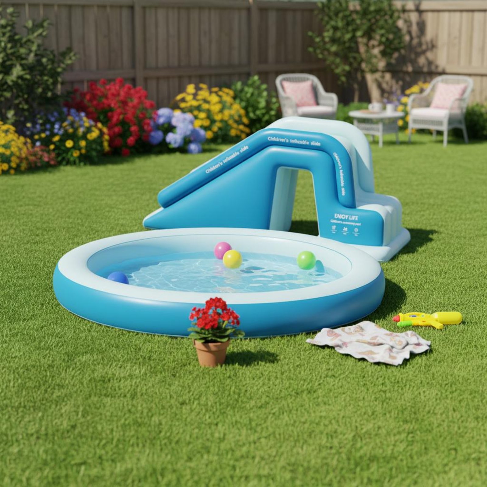 زحليقة مسبح قابلة للنفخ، حديقة - مراجعة Water Slide Inflatable وسعره