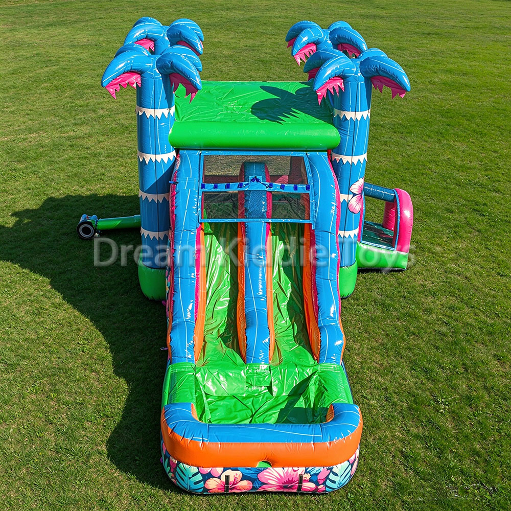 منزل نطاط قابل للنفخ تجاري مع  - مراجعة Water Slide Inflatable وسعره