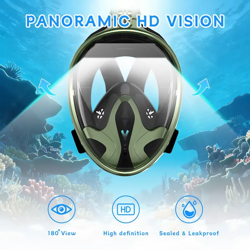 قناع غطس كامل للوجه للبالغين 1 - مراجعة Snorkel Mask Full Face وسعره