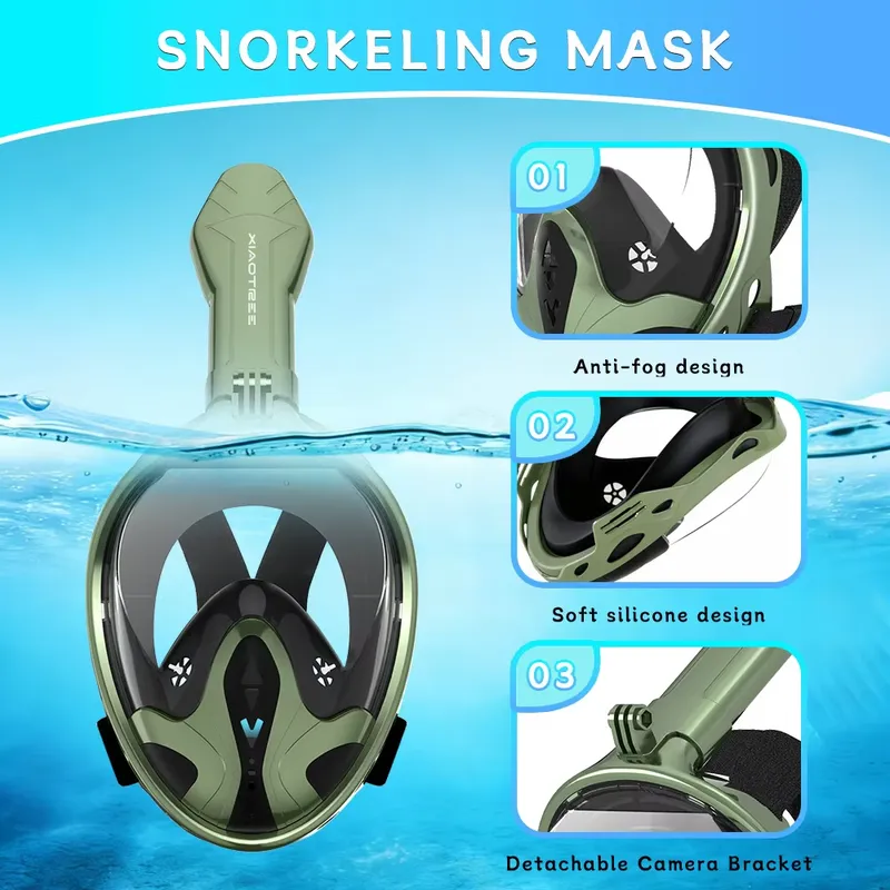 قناع غطس كامل للوجه للبالغين 1 - مراجعة Snorkel Mask Full Face وسعره