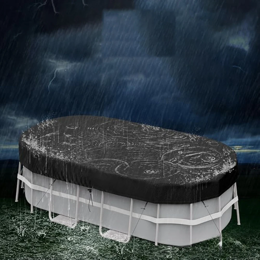 غطاء حمام السباحة البيضاوي الش - مراجعة Pool Cover Waterproof وسعره