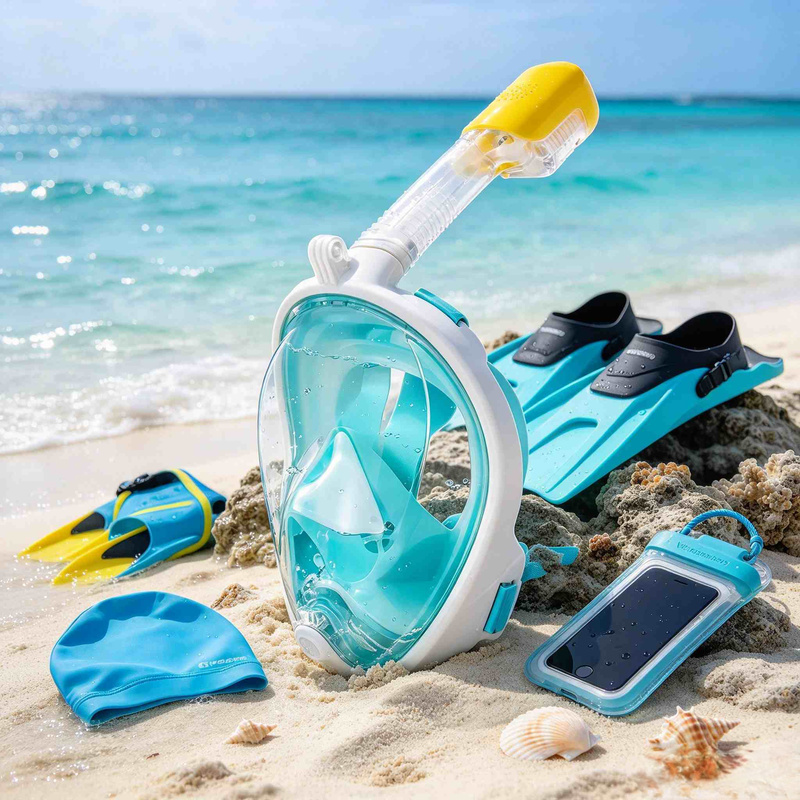 قناع غوص كامل للوجه، من النوع  - مراجعة Snorkel Mask Full Face وسعره