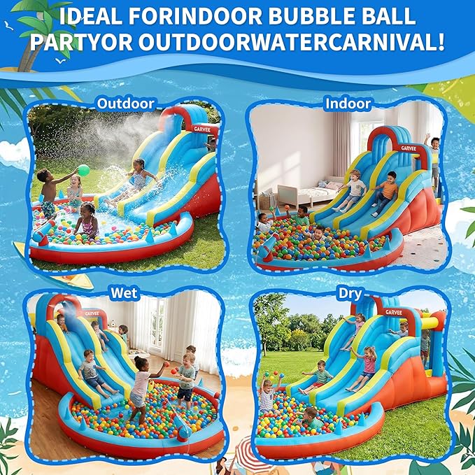 حديقة مائية قابلة للنفخ 8 في 1 - مراجعة Water Slide Inflatable وسعره