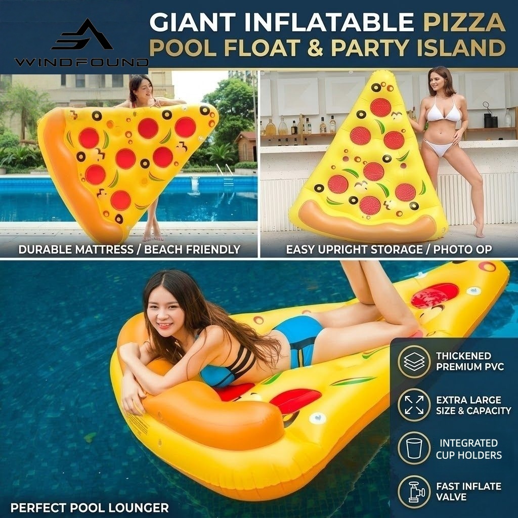 عوامة بيتزا عملاقة قابلة للنفخ - مراجعة Pool Lounger Inflatable وسعره
