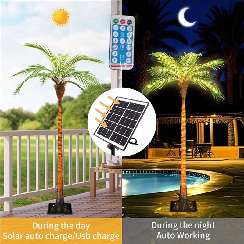أضواء نخيل شمسية من ABRW مع جذ - مراجعة Pool Light Solar Rechargeable وسعره
