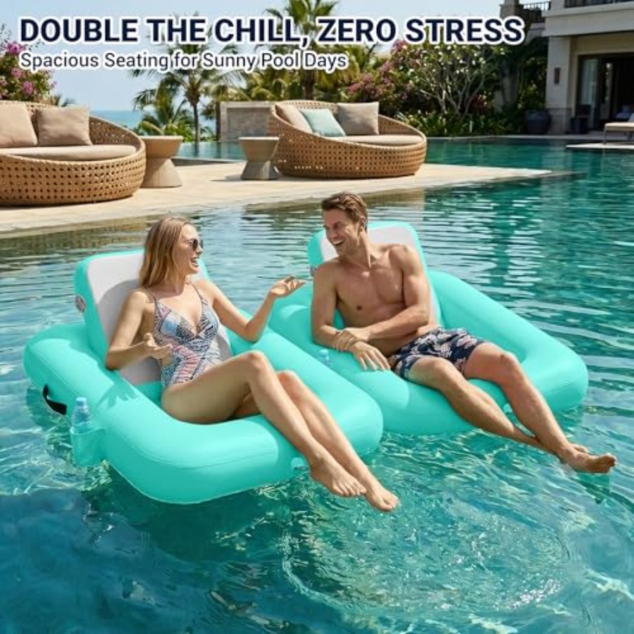 كراسي عائمة مع مسند ظهر، كرسي  - مراجعة Pool Lounger Inflatable وسعره