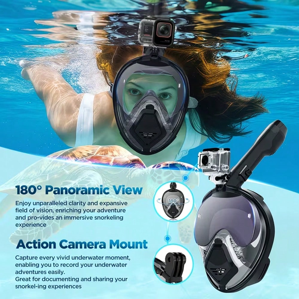 قناع غطس كامل الوجه للبالغين م - مراجعة Snorkel Mask Full Face وسعره