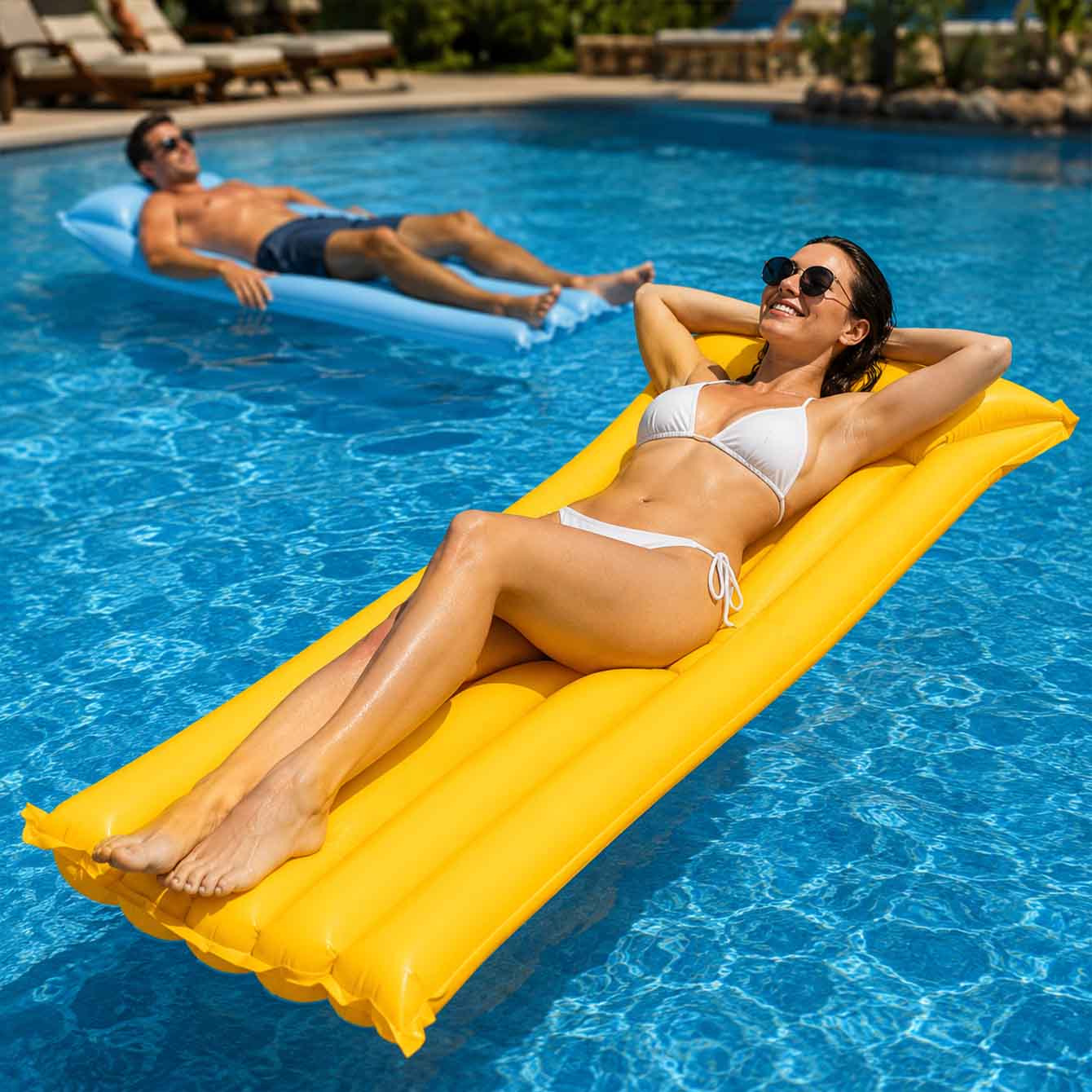 1 قطعة سرير عائم قابل للنفخ لل - مراجعة Pool Float Ring Inflatable وسعره