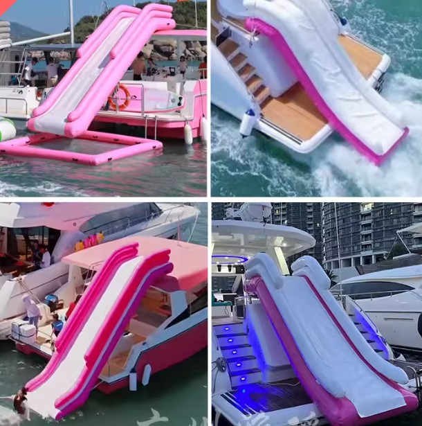 منزلق مائي قابل للنفخ مع مظلة  - مراجعة Water Slide Inflatable وسعره
